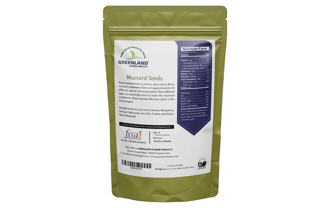 Greenland Black Whole Mustard Seeds    Pack  250 grams